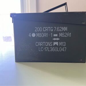 Vintage Military Green Ammo Box